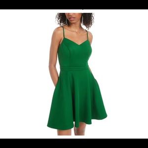 Formal Hunter Green Dress with bow on the back